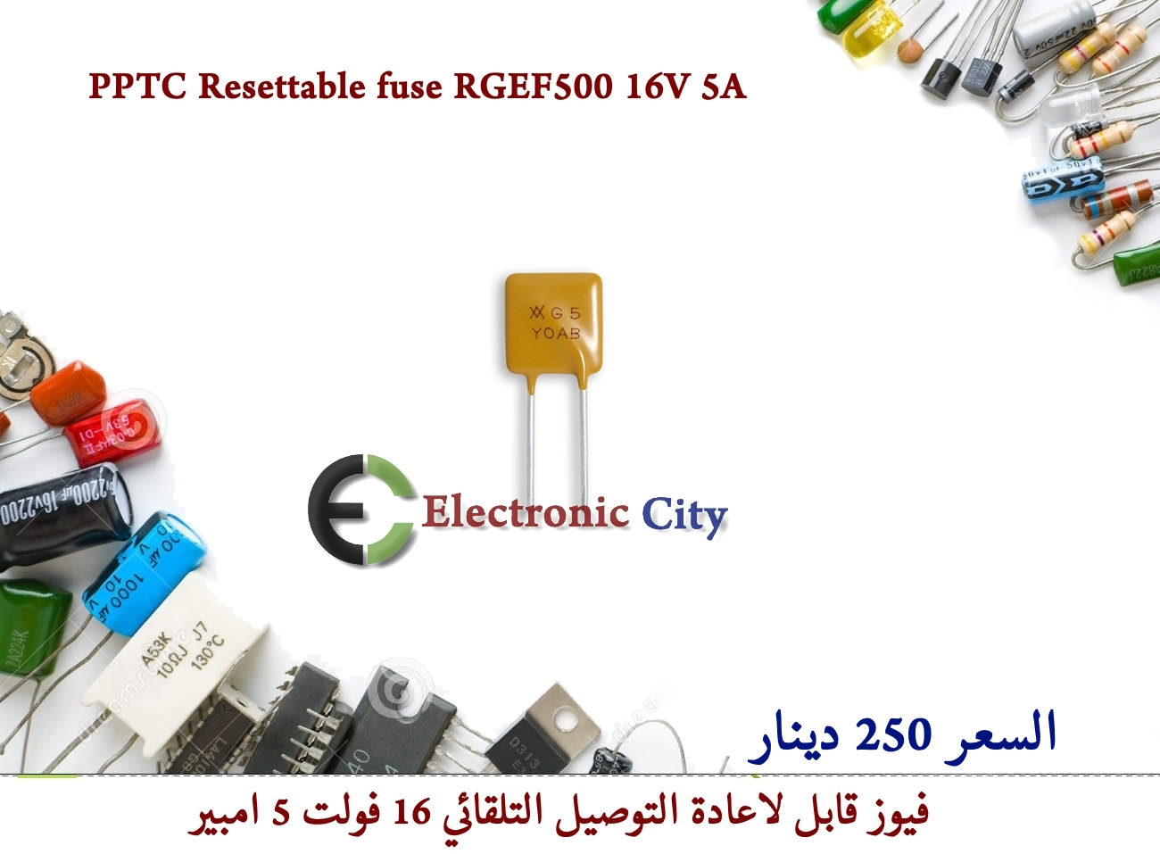 PPTC Resettable fuse RGEF500 16V 5A